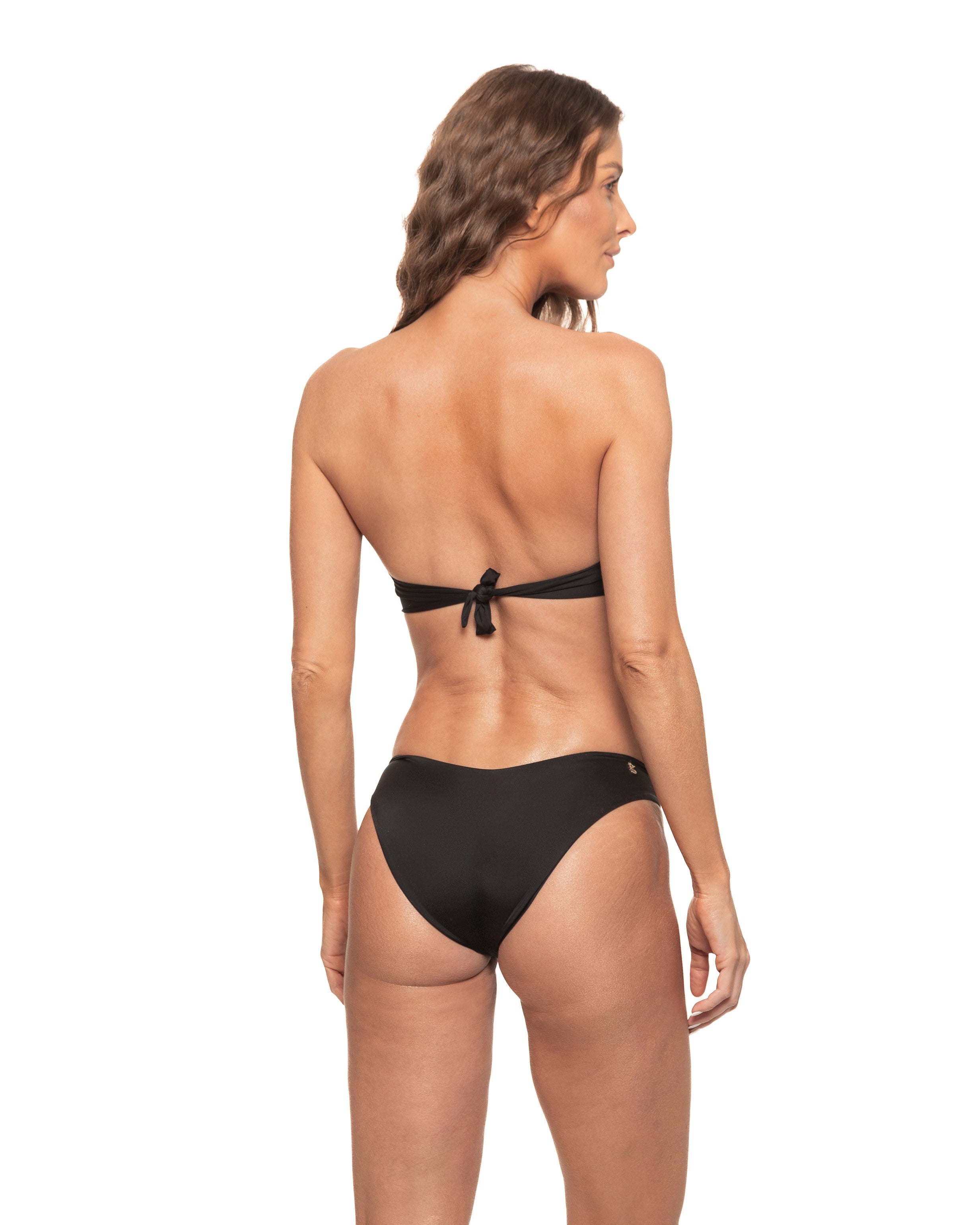 Cute & Sexy Black - Double Ring High Cut Bikini Bottom Full & Brazil C