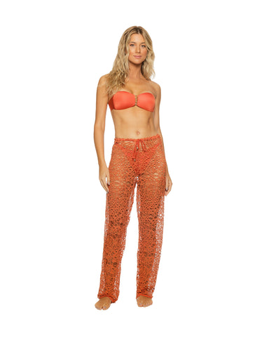 Sea String Open Net Macrame Pants Swimsuit Cover-up
