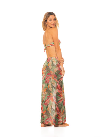 Sacred Garden Mesh Side Slit Long Skirt Swimsuit Cover-up