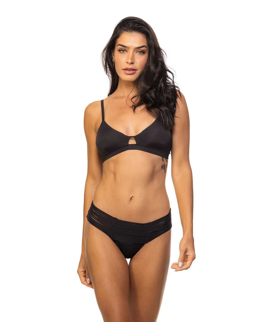Saman tropical wear Cubra Brazilian Bikini Bottom - Black