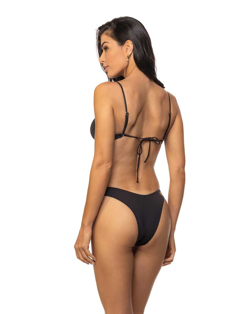 Black Thong One Piece Swimsuit With High Cut Legs 