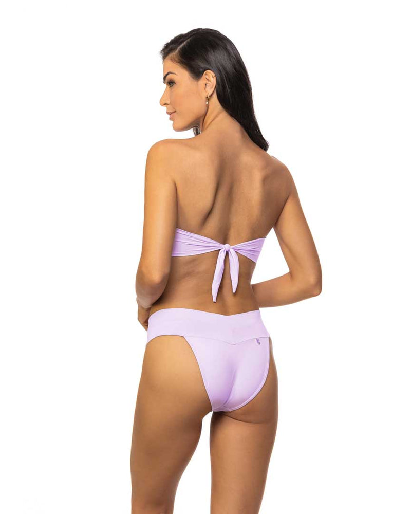 Lavender Deep V Bandeau Bikini Top