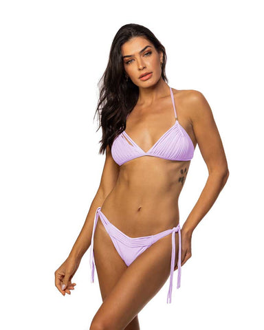 Lavender Multi-strings Tie Side Bikini Bottom Moderate & Brazilian Cut