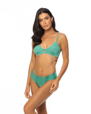 Green Shimmer Multi-strings Band Bottom Full & Brazil Cuts