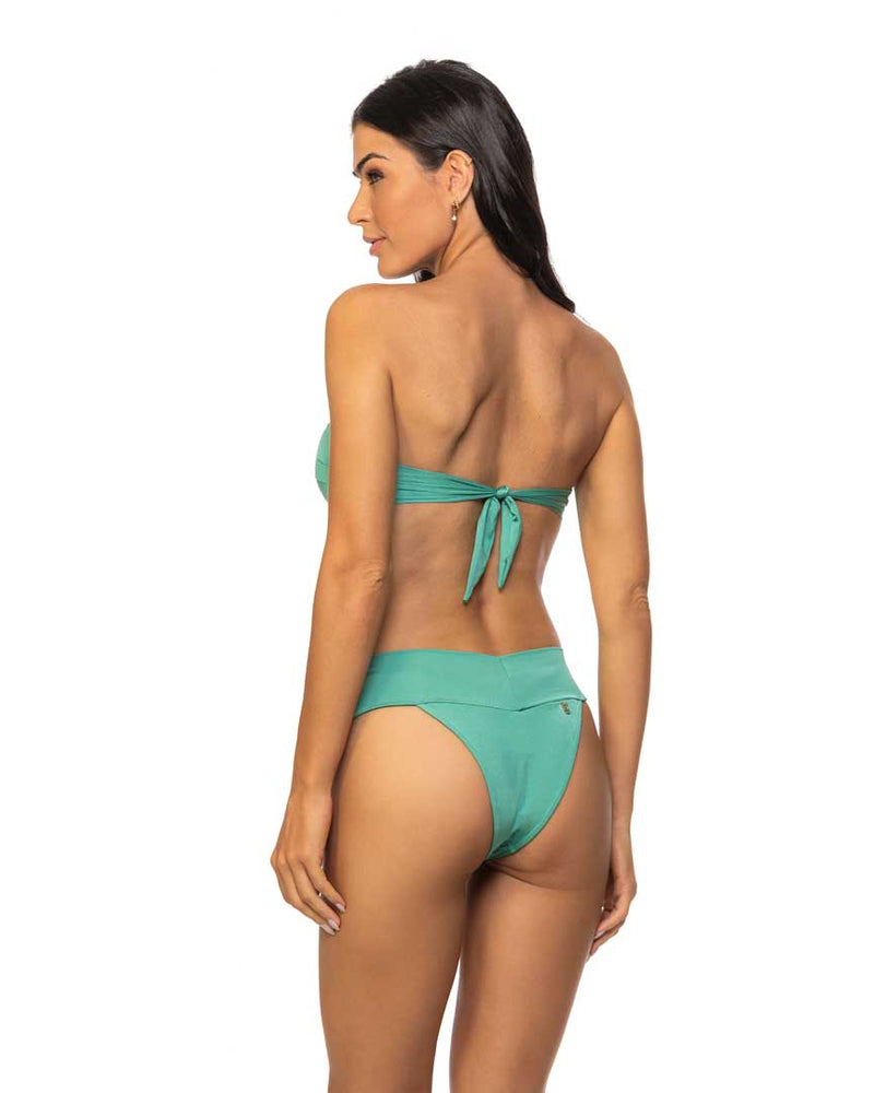 Green Shimmer High Leg Band Bottom Full & Brazil Cuts