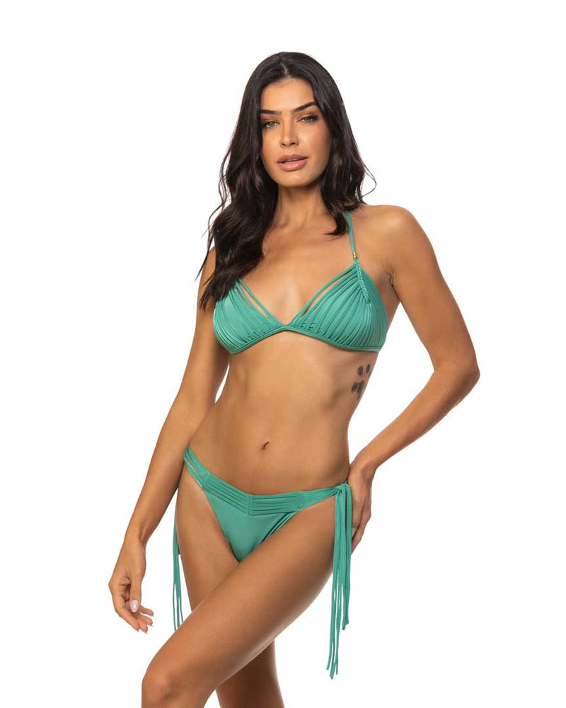 Green Shimmer Multi-strings Triangle Top