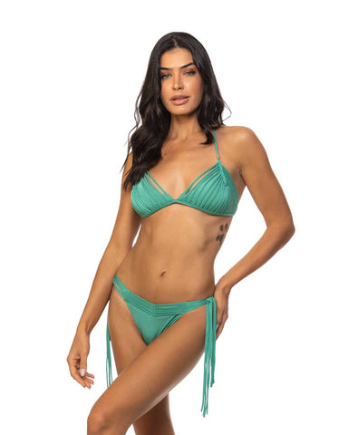 Green Shimmer Multi-strings Triangle Top