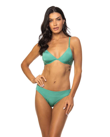 Green Shimmer Underwire Top