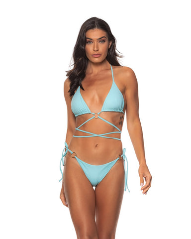 Celeste Scrunch Ring Tie Side Bikini Bottom Moderate & Brazilian Cut