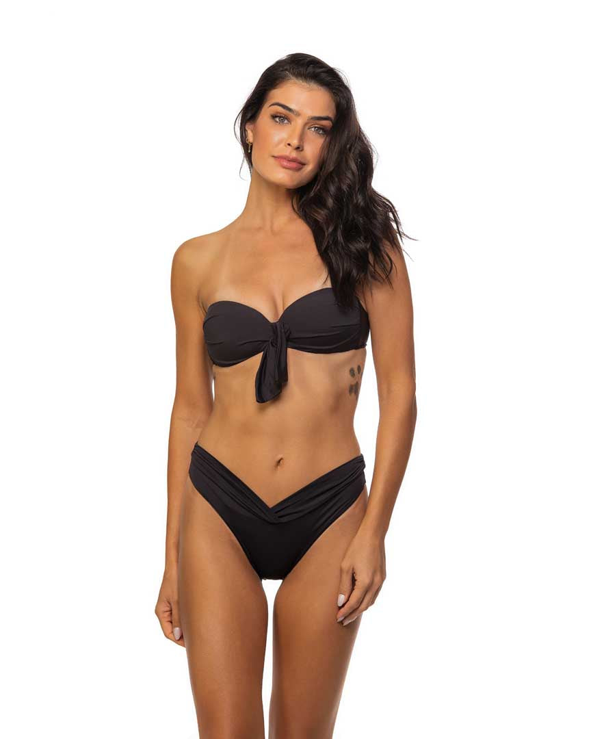 Black Deep V Bikini Bottom Full & Brazil Cuts