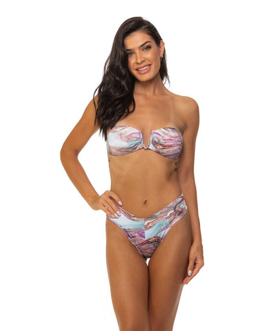 Marble Deep V Bandeau Top