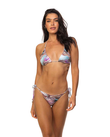 Marble Reversible Scrunch Tie Side Full & Brazil Cuts