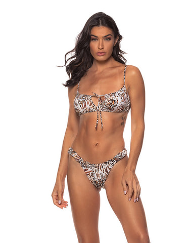 Puket Reversible Draped Side High Leg Bikini Bottom Moderate & Brazilian Cut