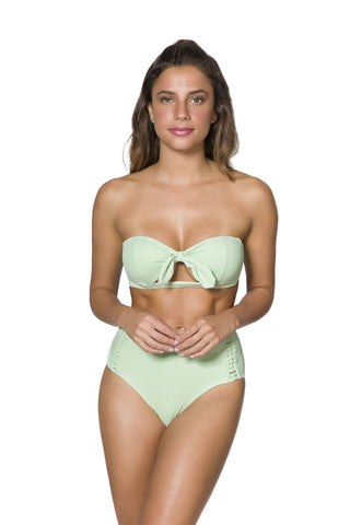 Pistachio Rib Retro High Waist Full Cut